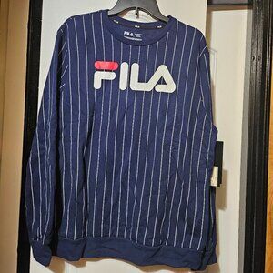 Fila Heritage White Striped Crewneck Sweater
